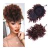Afro Kinky Curly Drawstring Ponytail Bun with Bangs view 1