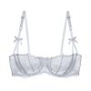Women's Lace Mesh Balconette Bra, Sheer Push-Up, Plus Size, Unlined view 1