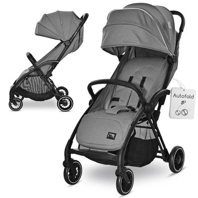Lorelli Quick Compact Stroller, One-Hand Fold, 8.4 kg, Up to 22 kg, Gray