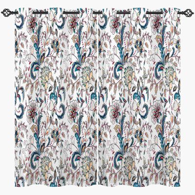 ANHOPE Retro Floral Blackout Thermal Curtains, 2 Panels, 160 x 107 cm