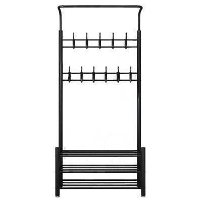 Entryway Shoe Bench with Coat Rack, Shelf, 10 Hooks, and Easy Assembly