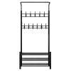 Entryway Shoe Bench with Coat Rack, Shelf, 10 Hooks, and Easy Assembly view 1