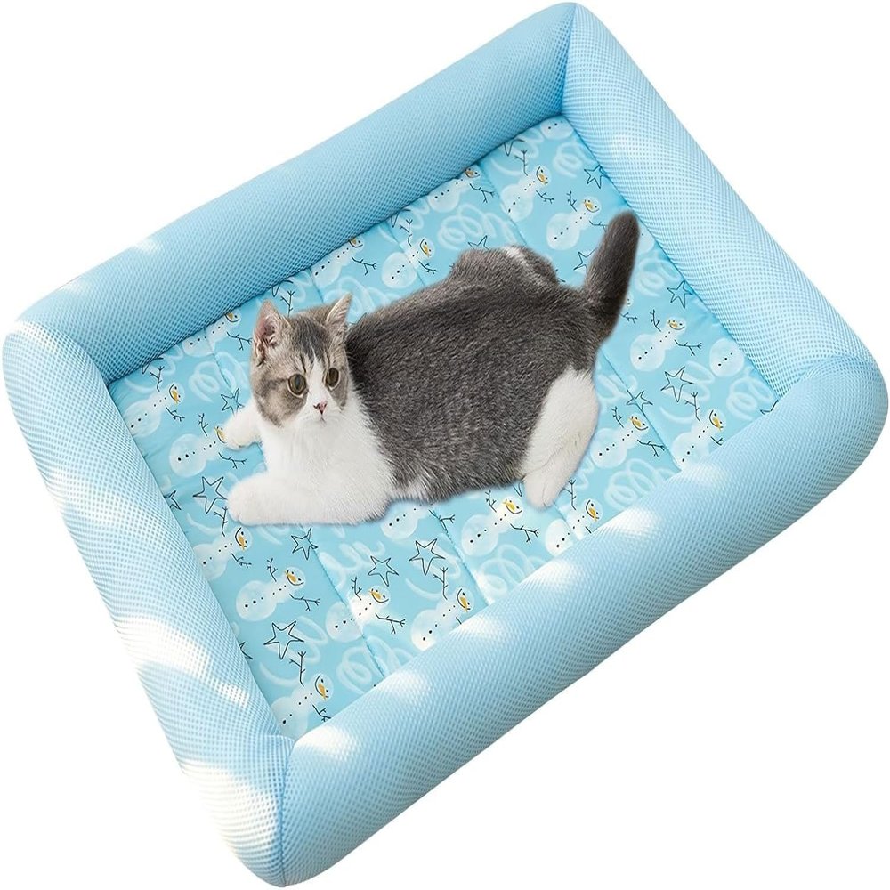 BANTASE Cooling Mat for Cats and Dogs, Scratch-Resistant, Durable, 45 × 33 cm (Blue, M)