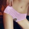 Women's Open-Crotch Lace Thong Hipster Panty, Soft Floral, Red, XXL view 2