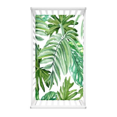 Morbuy Baby Crib Fitted Sheet, Soft 3D Plant Design, for Cribs, Bassinets, Strollers and Newborn Mattresses, Painting, 90 x 55 cm