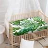 Morbuy Baby Crib Fitted Sheet, Soft 3D Plant Design, for Cribs, Bassinets, Strollers and Newborn Mattresses, Painting, 90 x 55 cm view 3
