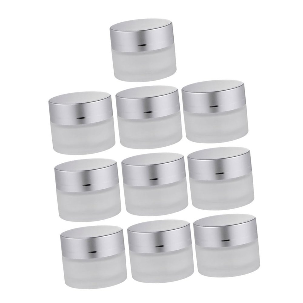 POVVFRTY 10-Pack Empty Cosmetic Jars with Lids, 2.6 × 3.5 cm