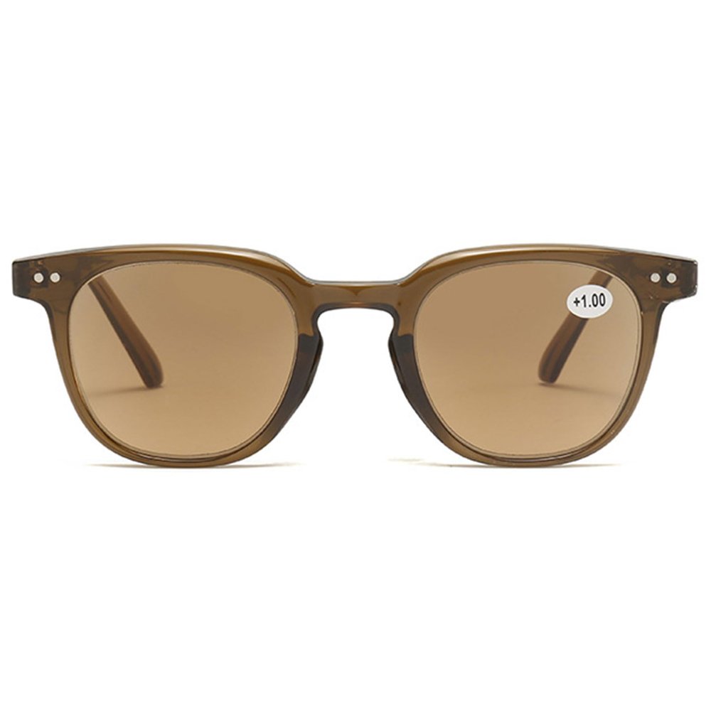 Lanomi Tinted Reading Sunglasses, UV400, Blue-Light Filter, Brown/Green Frame, Brown Lenses, 1.5 Magnification