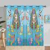 ANHOPE Ocean Mermaid Princess Blackout Curtains, Thermal Eyelet Drapes, 2-Piece Set, H 220 x W 140 cm view 1