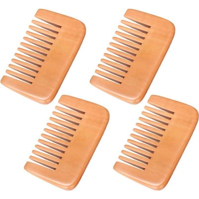 Muteitt 4-Piece Wide-Tooth Wooden Hair Comb Set