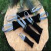 Soft Leather Bite Tug, Black, 25 x 4 cm, 2 Silver-Rubberized Loops view 1