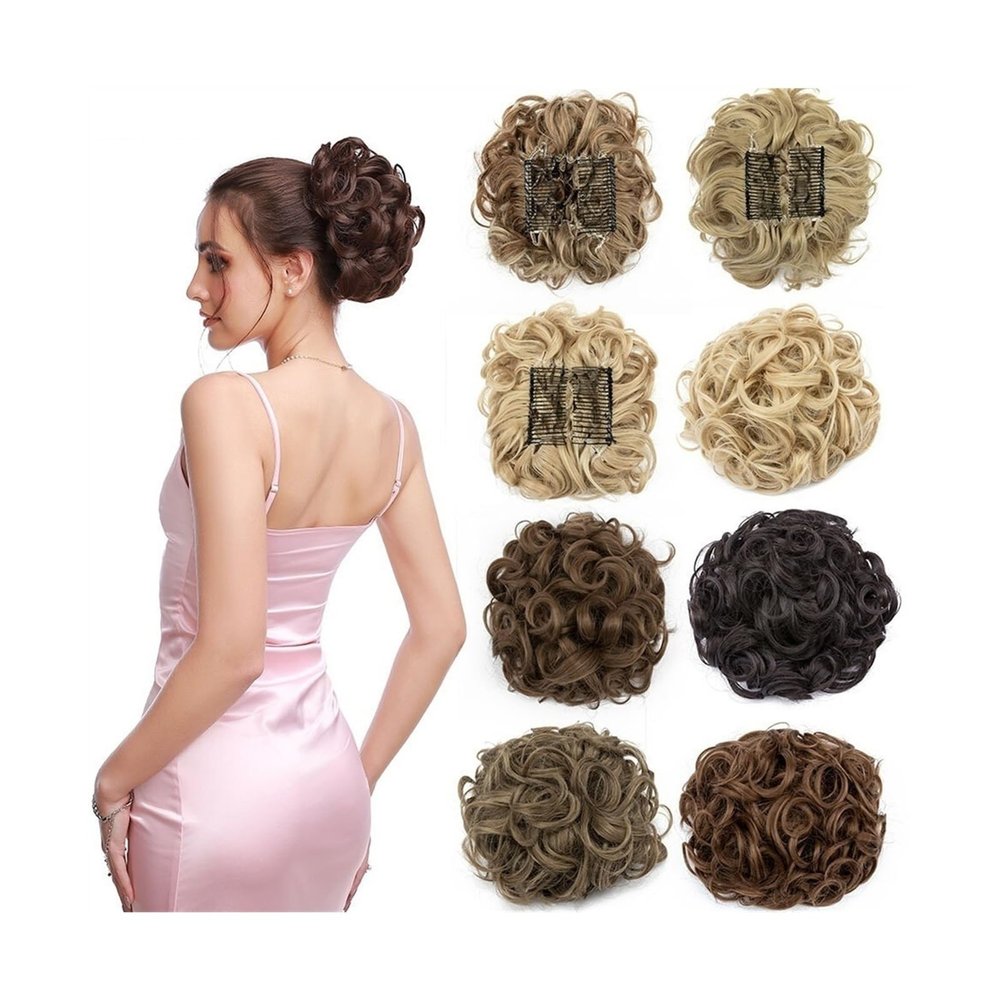 Synthetic Curly Chignon Messy Bun Hairpiece with Comb Clip