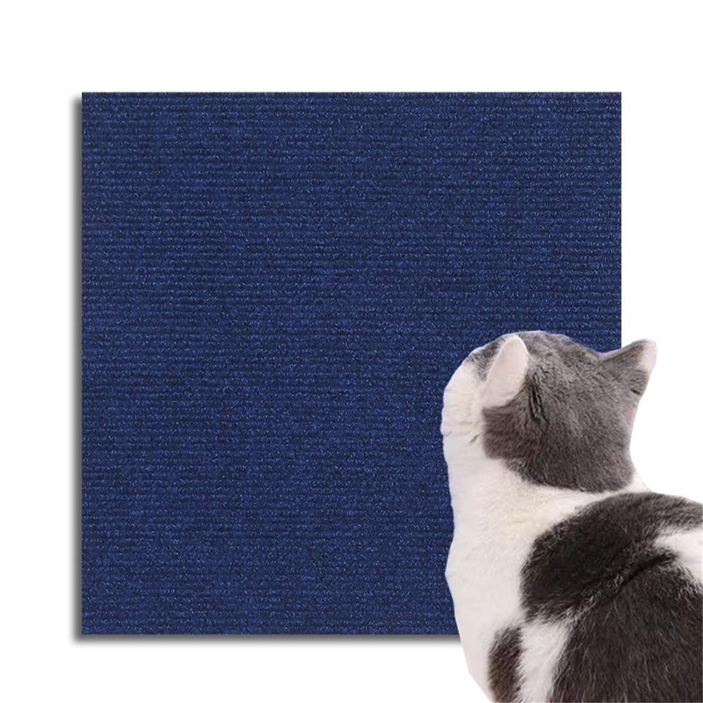 Ueiwffzo Self-Adhesive Cat Scratching Mat for Walls, DIY Scratch Boards, Furniture Scratch Protector, 60 x 100 cm, Dark Blue
