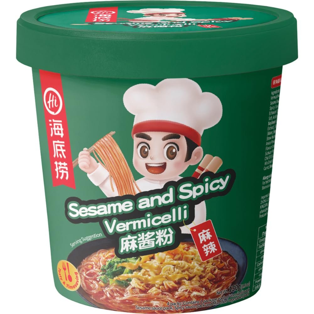 HAIDILAO Instant Rice Noodles, Sesame Spicy, Multipack (12 x 130 g)