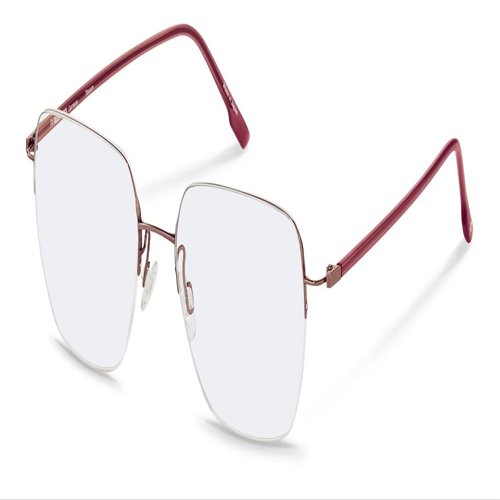 Rodenstock R7143 Square Titanium Prescription Glasses for Women, Copper/Red