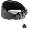 FAVPET Luxury Genuine Leather Greyhound Collar with QR Code Tag, Wide Soft Leather, Gray, M view 1