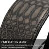FAVPET Luxury Genuine Leather Greyhound Collar with QR Code Tag, Wide Soft Leather, Gray, M view 4