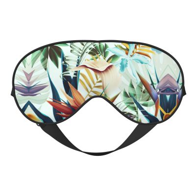 Soft Sleep Eye Mask for Women, Tropical Leaves, Breathable, Ideal for Travel and Relaxation