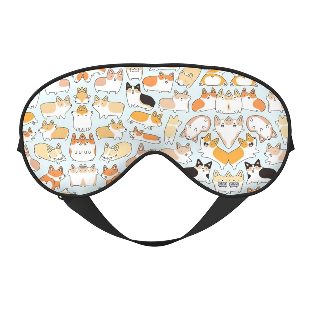 Soft Corgi Sleep Eye Mask, Breathable Eye Cover for Travel and Relaxation