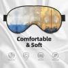 Soft Breathable Sleep Eye Mask for Travel and Relaxation, Gold/Blue/White view 3
