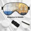 Soft Breathable Sleep Eye Mask for Travel and Relaxation, Gold/Blue/White view 4