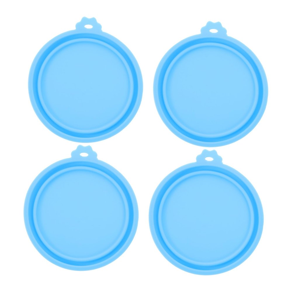 Yardwe 4-Pack Silicone Lids for Cat and Dog Food Cans, Reusable and Secure-Sealing