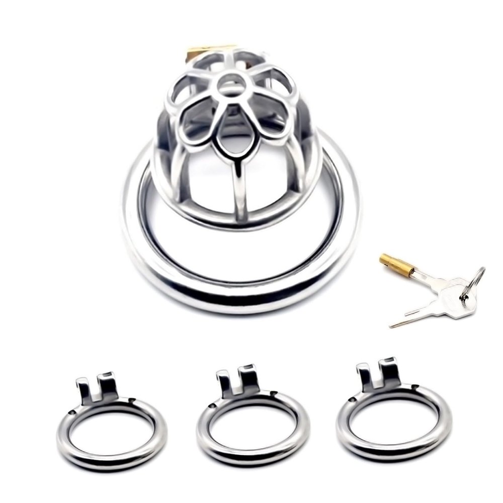 QgLust Stainless Steel Chastity Cage for Men, 45 mm