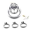 QgLust Stainless Steel Chastity Cage for Men, 45 mm view 1
