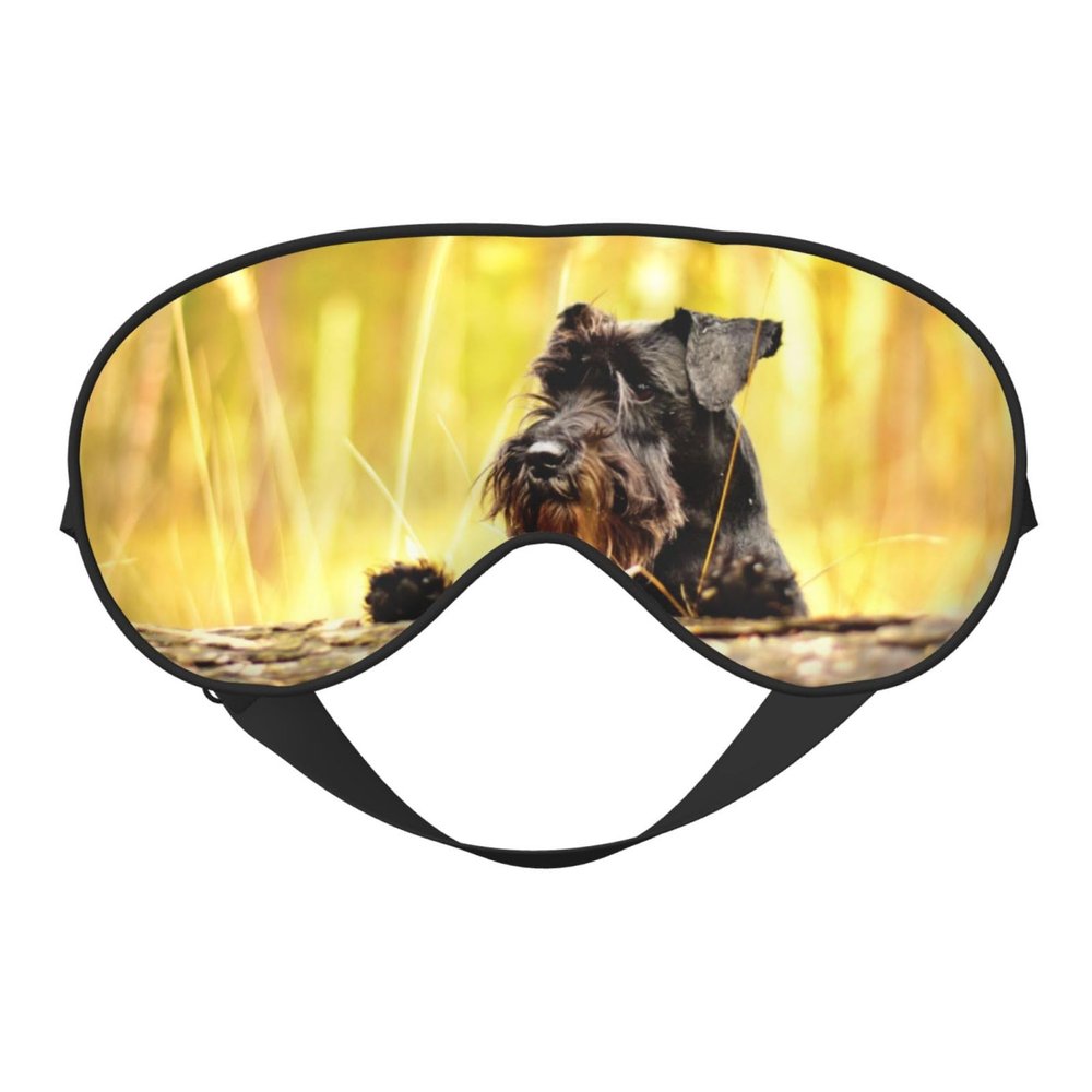 Miniature Schnauzer Black Dog Light-Blocking Sleep Mask