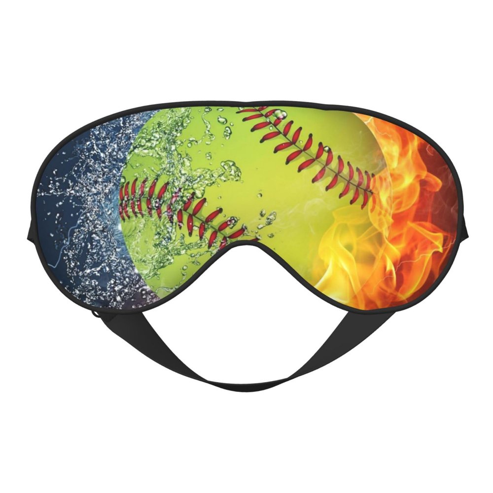Yellow Softball Full-Coverage Light-Blocking Sleep Mask