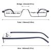 ABETOS Slim Reading Glasses for Men and Women, Ultra-Light TR90 Half-Rim Blue-Light Filter, Compact Rectangular, with Case, Gray +1.25 view 2