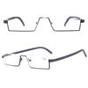 ABETOS Slim Reading Glasses for Men and Women, Ultra-Light TR90 Half-Rim Blue-Light Filter, Compact Rectangular, with Case, Gray +1.25 view 3
