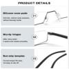 ABETOS Slim Reading Glasses for Men and Women, Ultra-Light TR90 Half-Rim Blue-Light Filter, Compact Rectangular, with Case, Gray +1.25 view 4