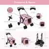 Foldable Pet Stroller with Removable Carrier, 4 Wheels view 2