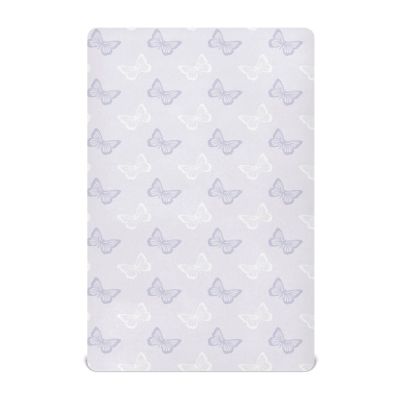 Unisex Fitted Crib Sheet for Boys and Girls, 132.1 x 71.1 cm, Purple Butterfly