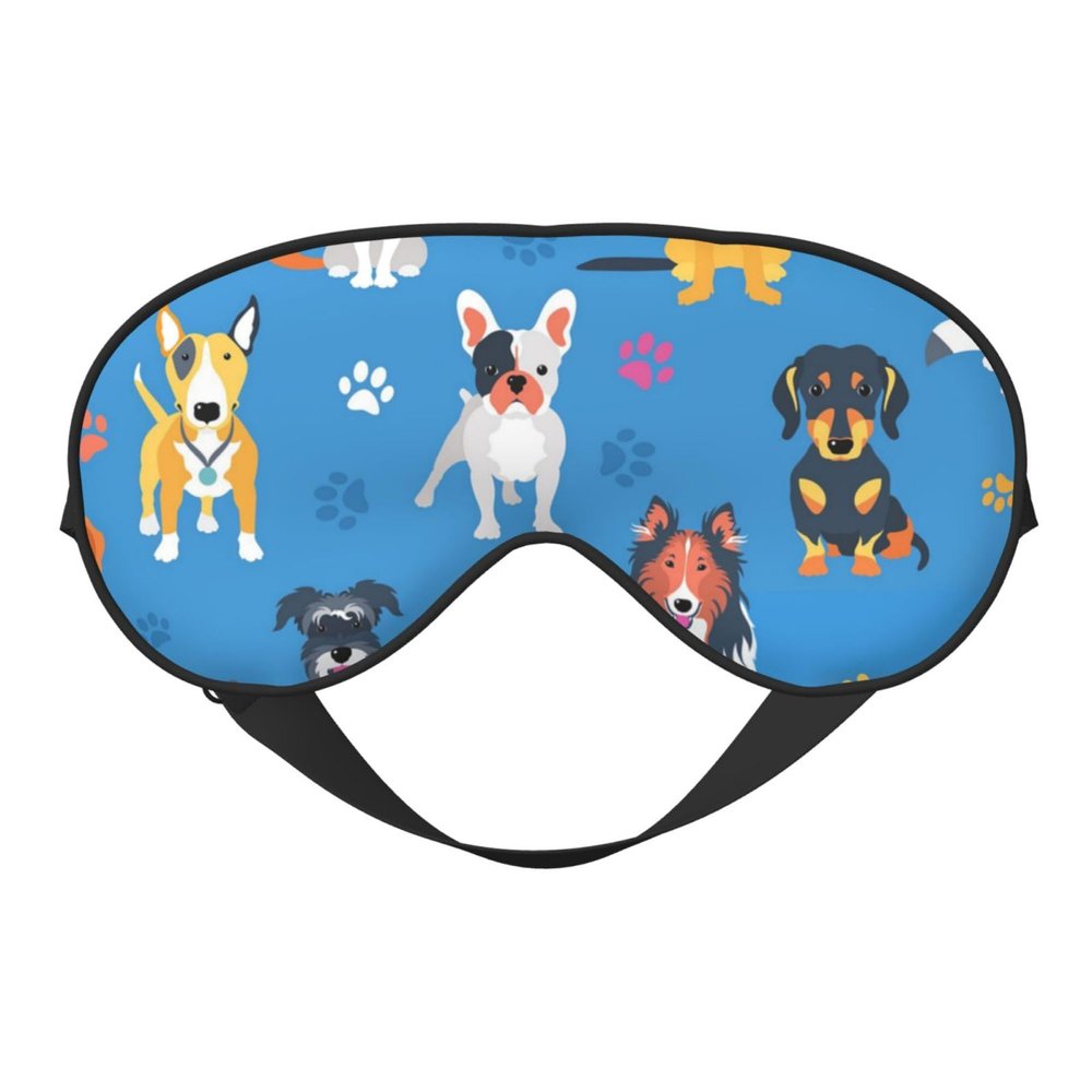 Adjustable Sleep Mask with Cute Labrador Dog Pattern