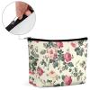 OURTEV Women's Cream Rose Pattern Makeup Bag view 4