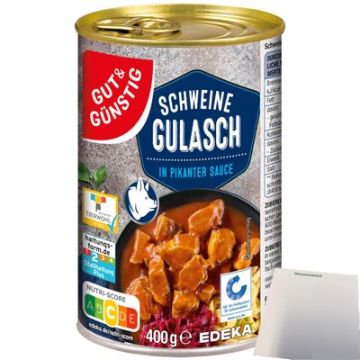 usy Bundle: Gut&Günstig Pork Goulash in Spicy Sauce (400 g Can) + usy Block
