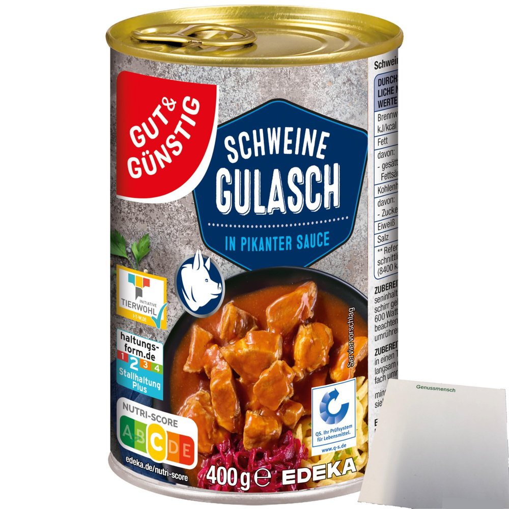 usy Bundle: Gut&Günstig Pork Goulash in Spicy Sauce (400 g Can) + usy Block