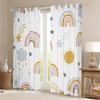 Cartoon Rainbow Blackout Curtains with Sun and Star Design, 280 x 245 cm view 1