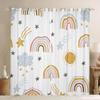 Cartoon Rainbow Blackout Curtains with Sun and Star Design, 280 x 245 cm view 2