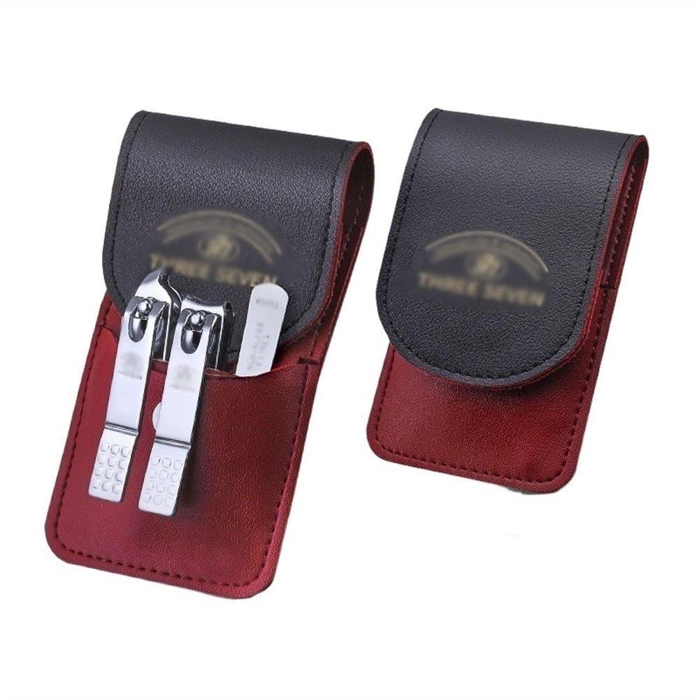 3-Piece Nail Clipper and Manicure Set with Leather Travel Case