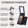 Brown 3-Color Eyebrow Powder with Brush, Waterproof, 4.5 g view 2