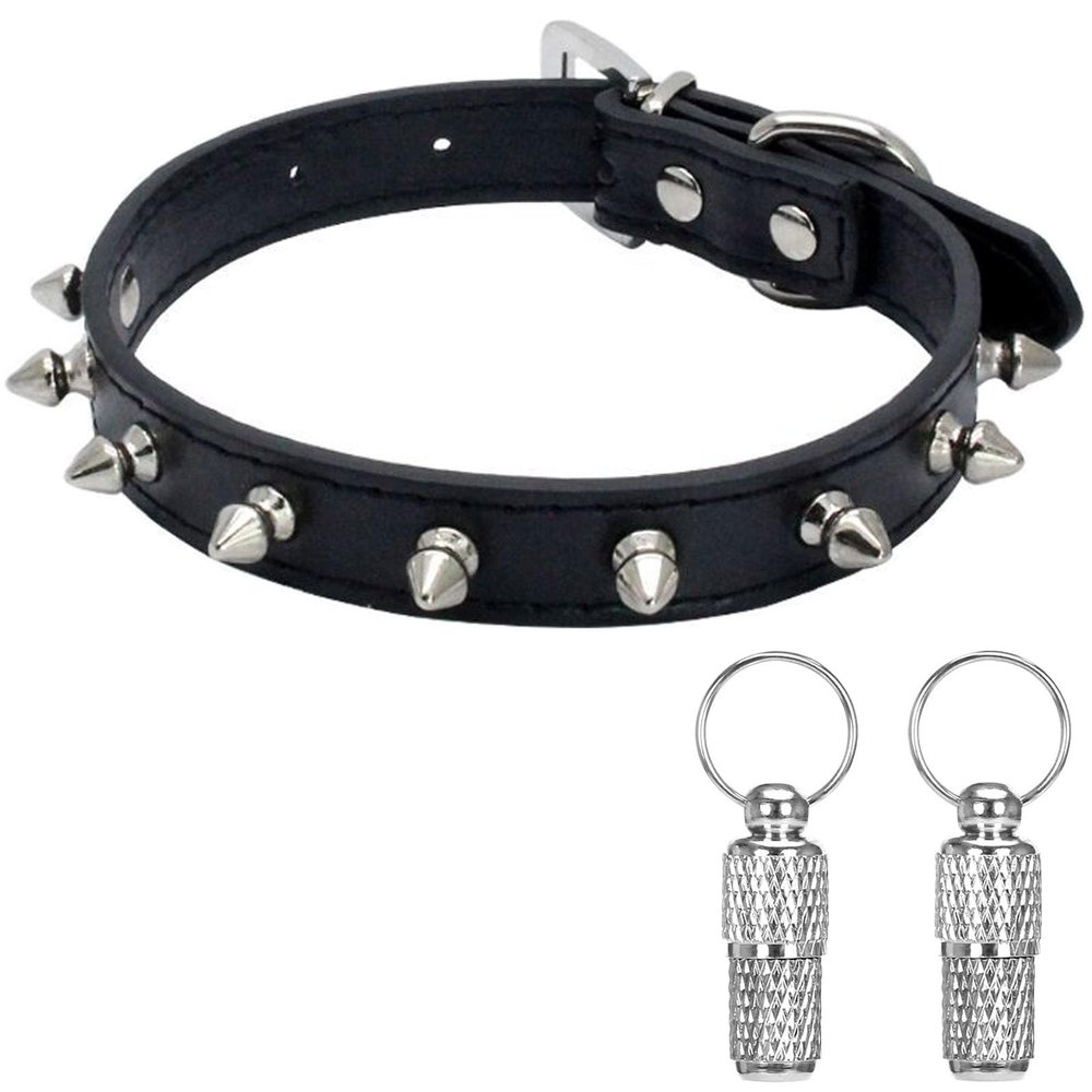 Suiecuor Leather Dog Collar with Spikes