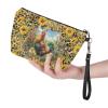 HUGS IDEA Women's PU Leather Makeup Bag with Sunflower Rooster-Chicken Print view 3