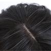 12-Inch Natural Gray Hair Coverage Human Hair Topper for Women, Clip-In, Straight, Dark Brown view 2