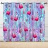 ANHOPE Tropical Leaf Pink Flamingo Blackout Curtains for Girls, Thermal Curtains, 2-Piece Set, H 183 x W 140 cm view 3