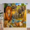 ANHOPE Safari Lion, Elephant & Deer Blackout Curtains, 2-Piece Set, 245 x 200 cm view 1