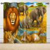 ANHOPE Safari Lion, Elephant & Deer Blackout Curtains, 2-Piece Set, 245 x 200 cm view 3