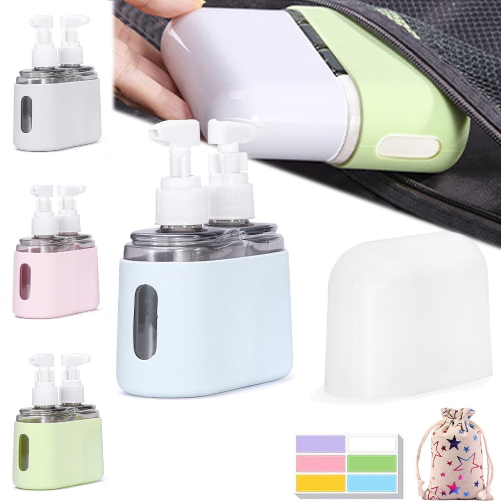 Zeanaturals Mini Travel Bottle Set, 2-in-1, Blue